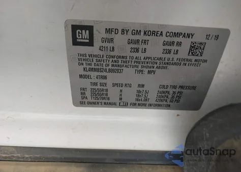 2020 Buick Encore Gx Fwd Preferred from USA, damaged, VIN KL4MMBS24LB092037